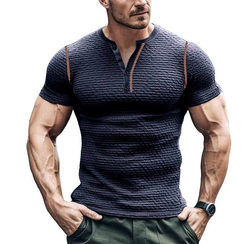Sir Aaron Waffle Knit Short Sleeve Polo Shirt