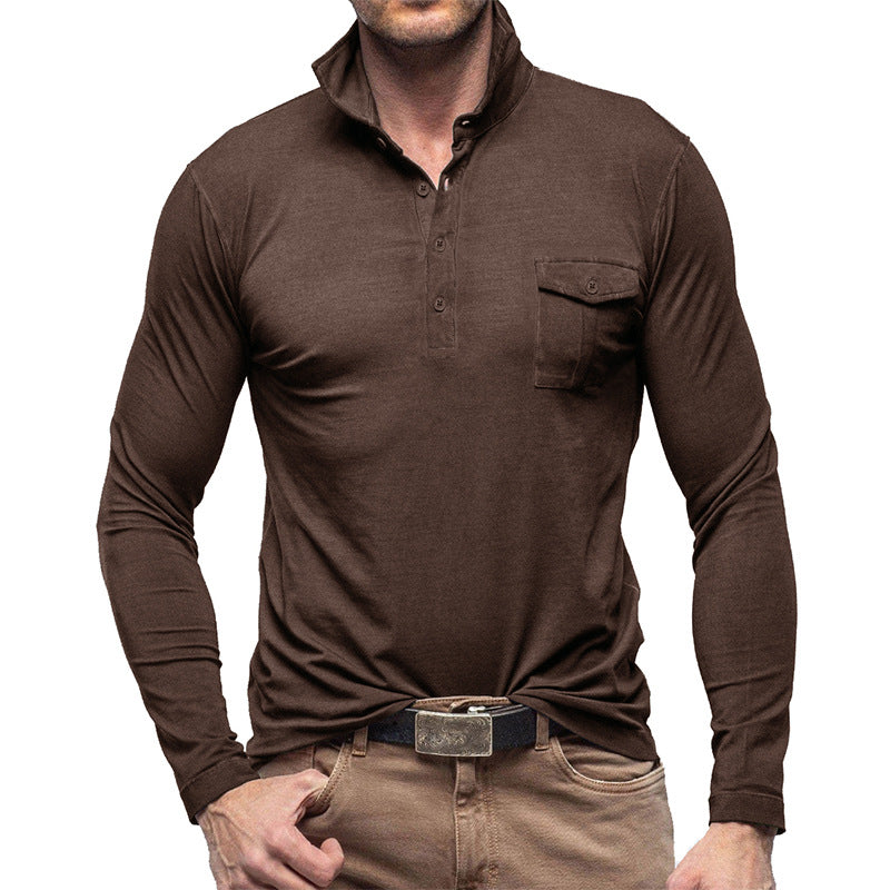 Sir Donovan Chest Pocket Long Sleeve Polo Shirt