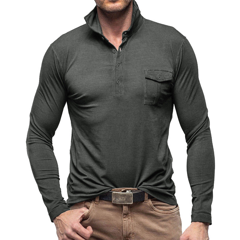 Sir Donovan Chest Pocket Long Sleeve Polo Shirt