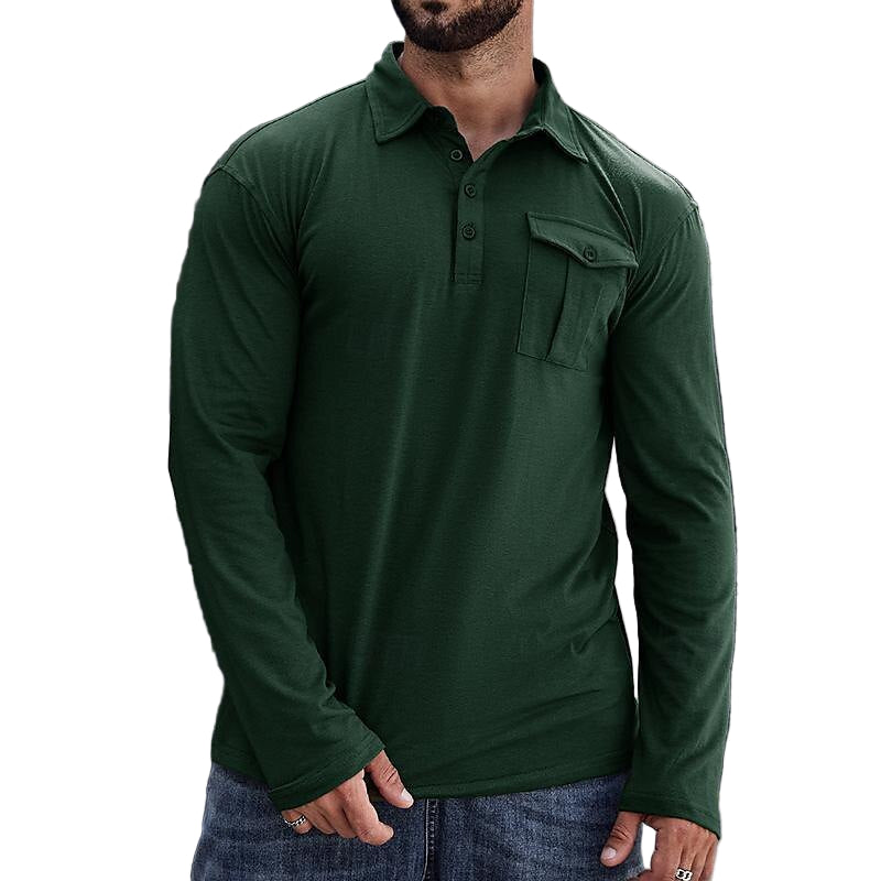 Sir Donovan Chest Pocket Long Sleeve Polo Shirt