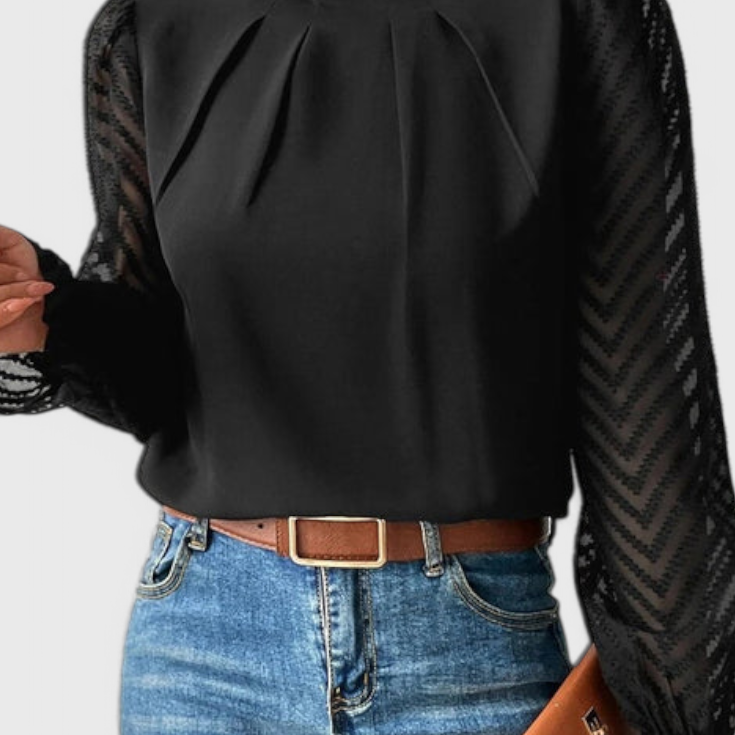 Lady Helga Long-Sleeve Nautical Blouse