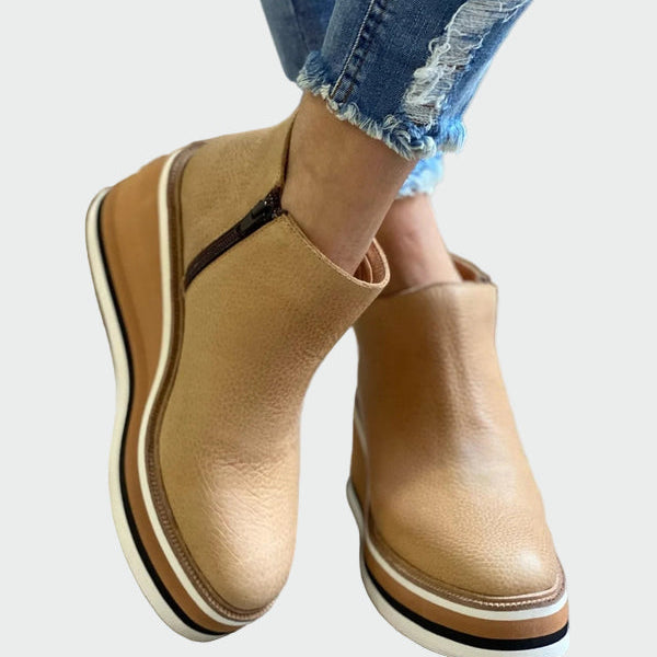 Lady Alice Leather Inca Platform Boots