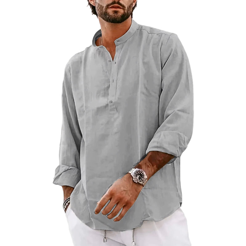 Sir Conrad Band Collar Long Sleeve Shirt