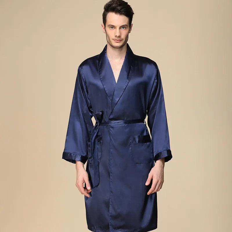 Sir Saul Printed Satin Kimono Gown