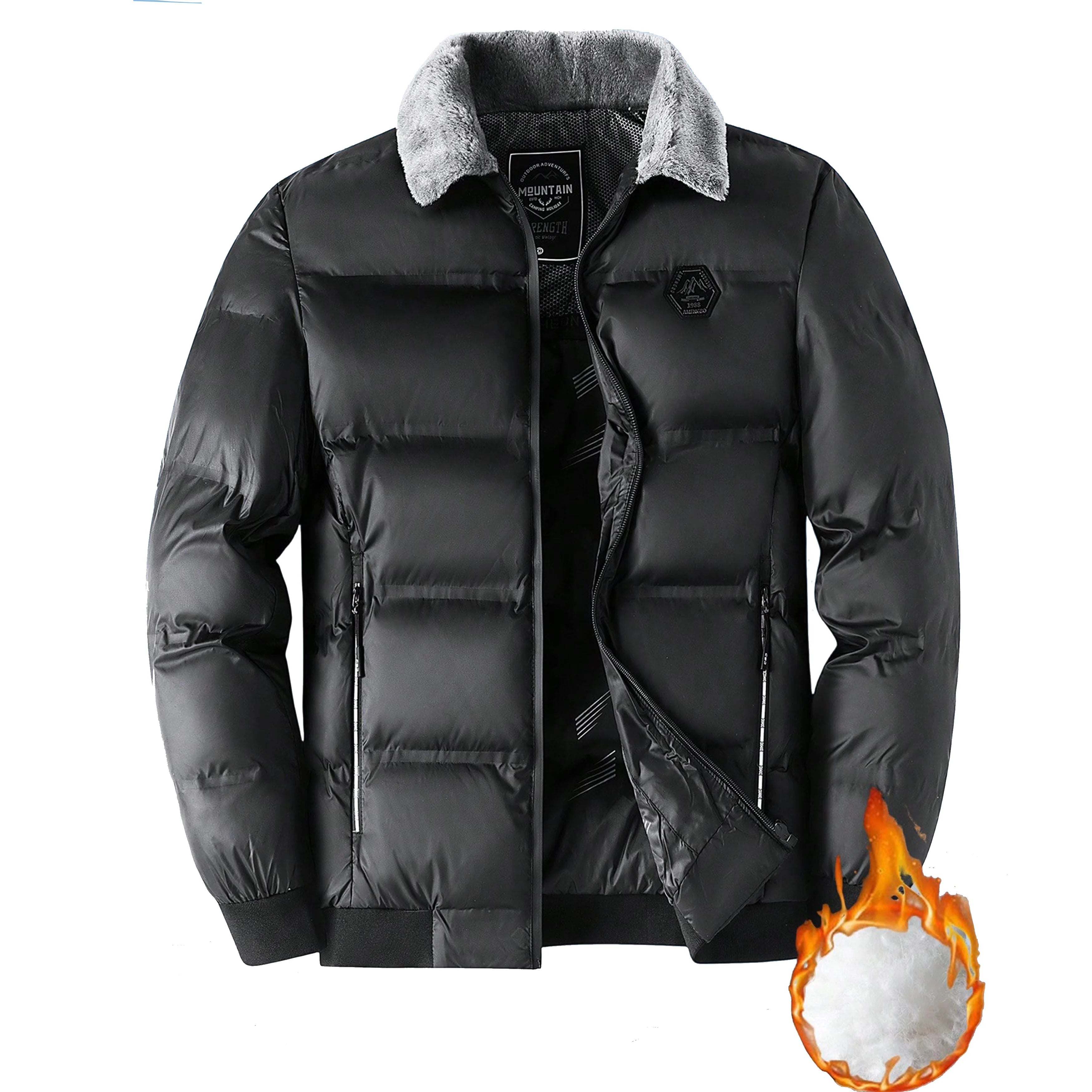 Sir Barnaby Fur-Collared Short Puffer Jacket