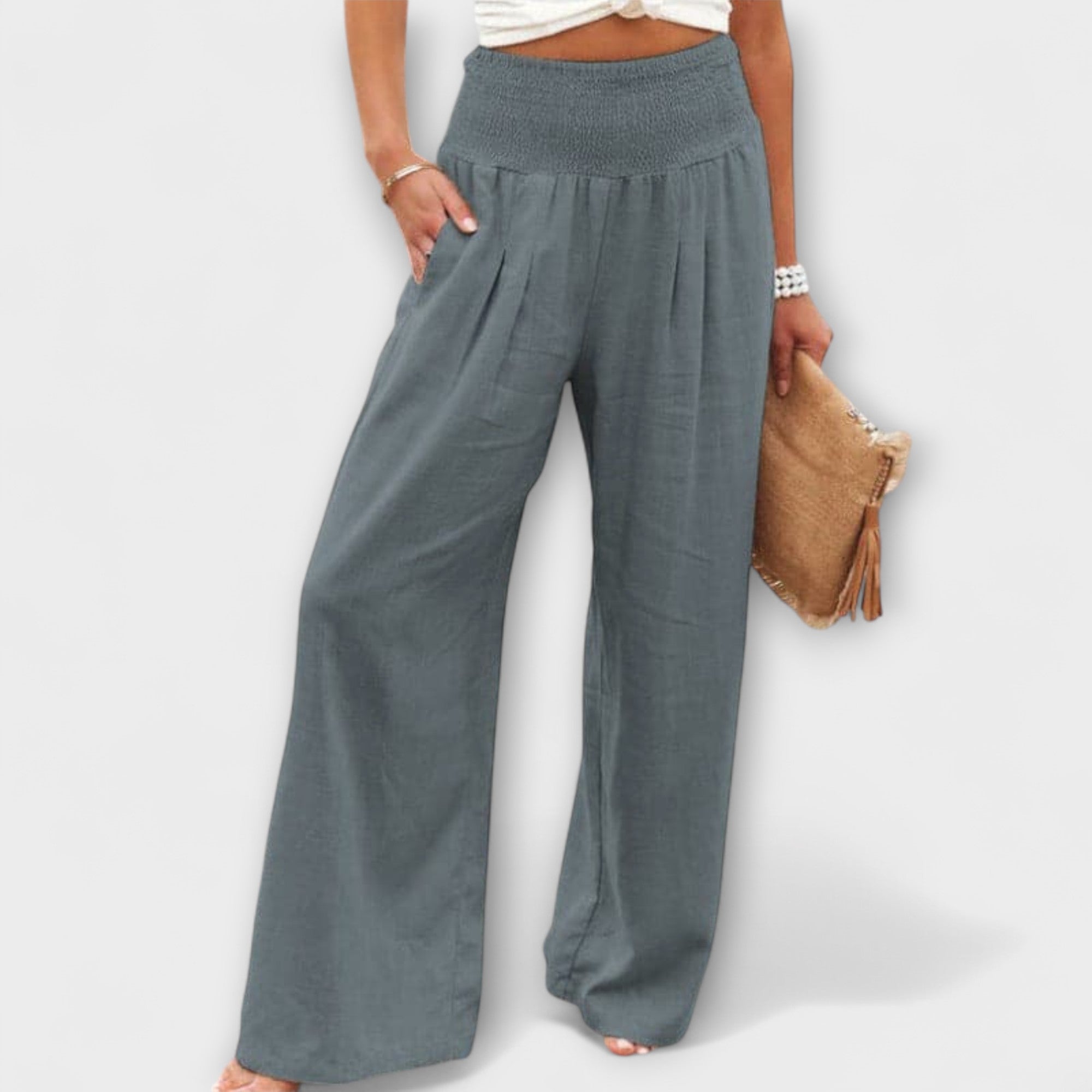 Lady Breeze Relaxed Wide Linen Trousers