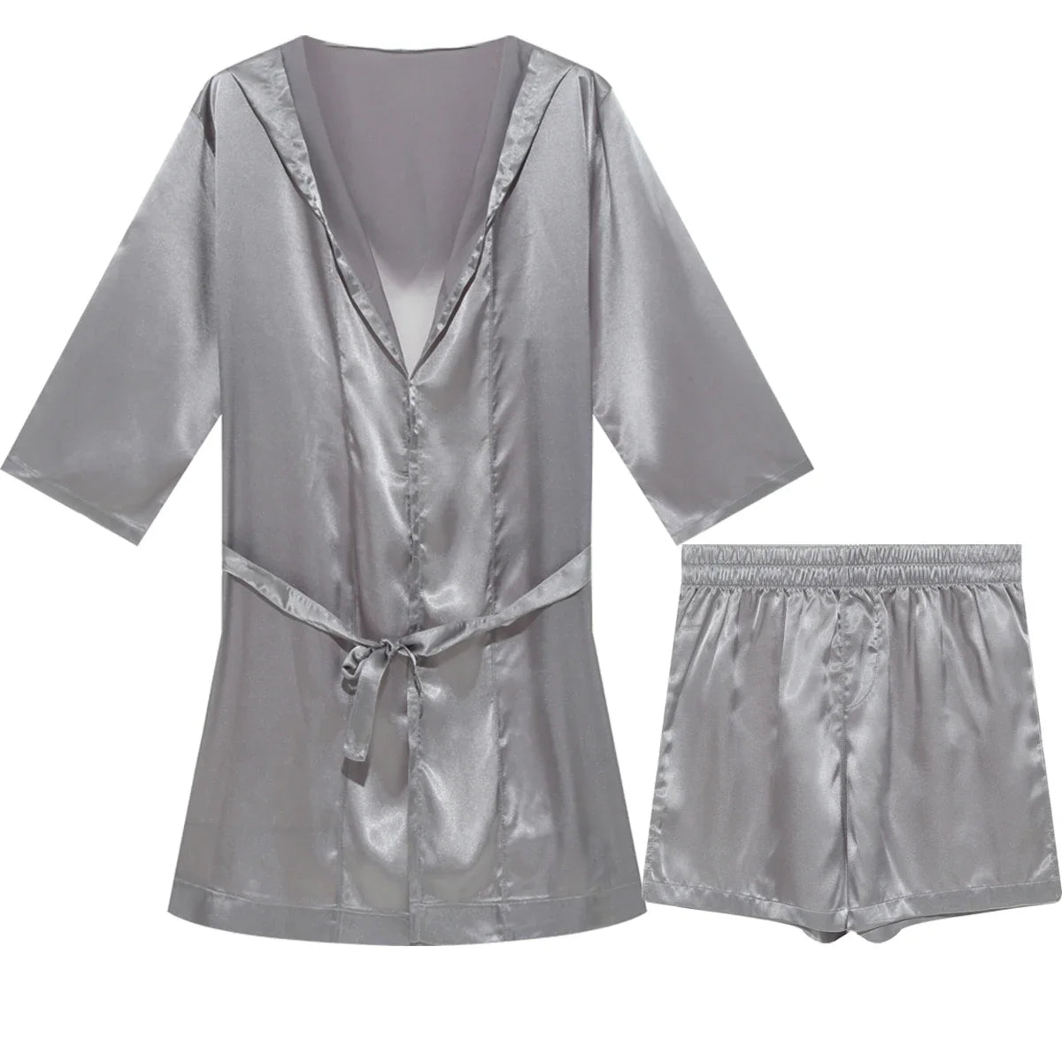 Sir Elliot Silk Shorts Robe Set