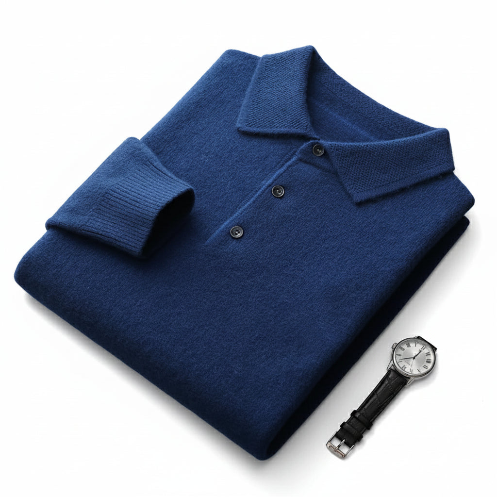 Sir Leonard Merino Wool Polo Pullover