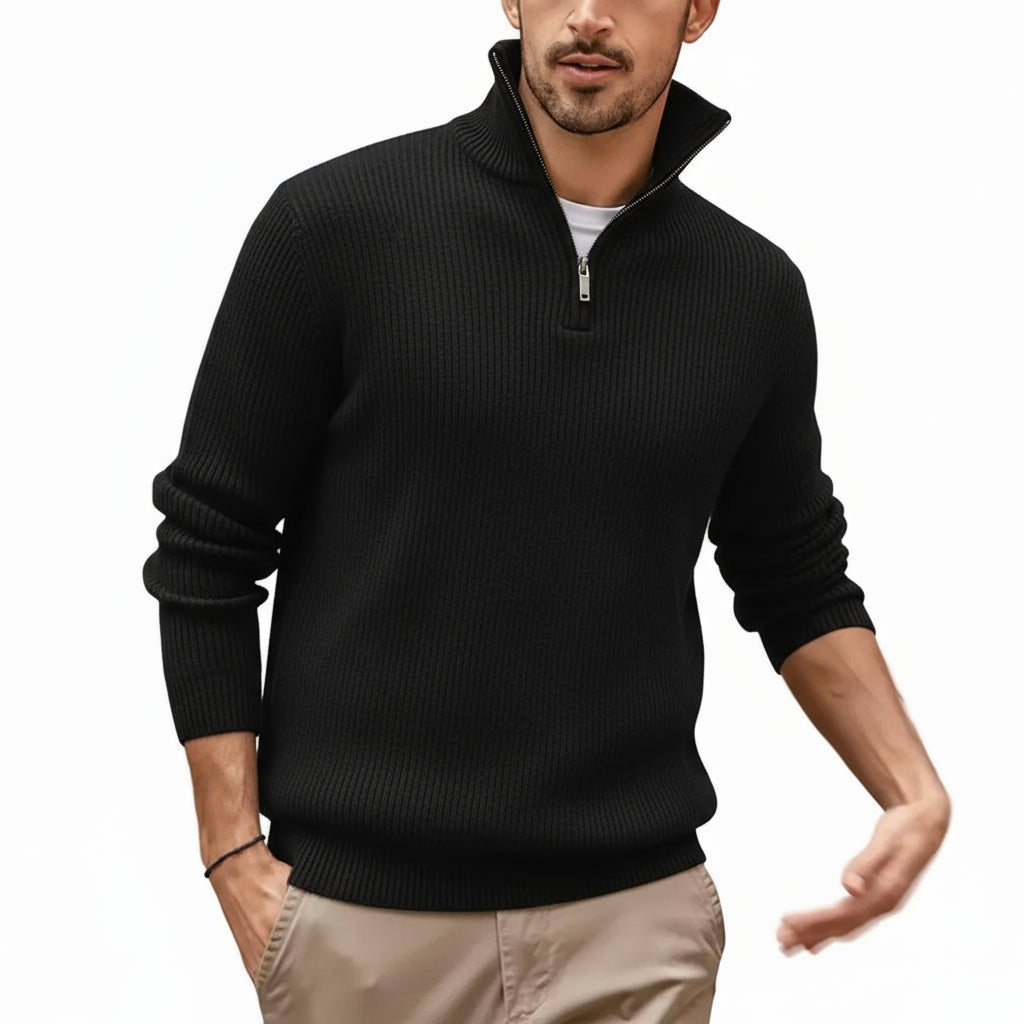 Sir Edward Zip-Neck Wool Blend Pullover