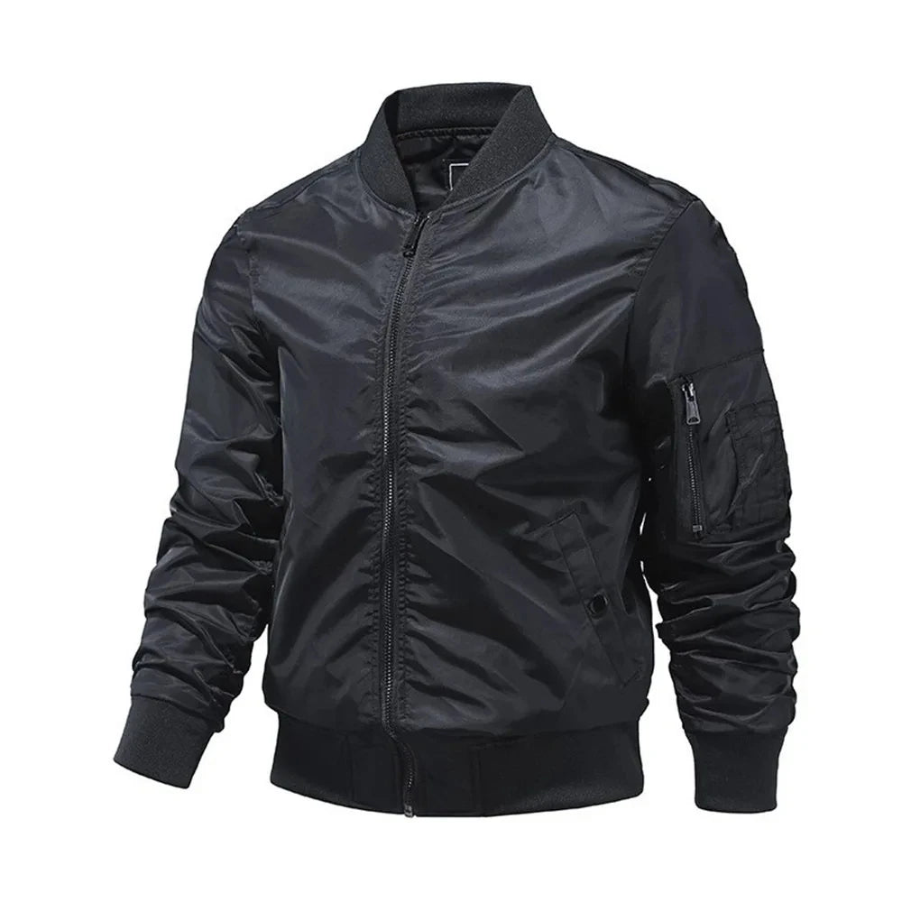 Sir York Solid Colour Baseball Bomber Jacket