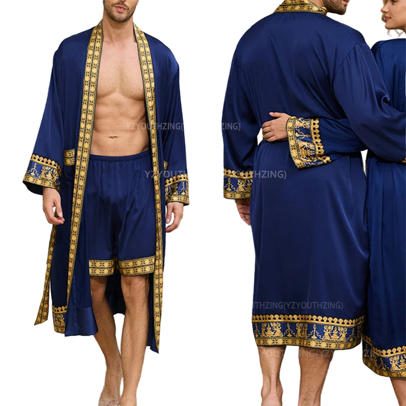 Sir Drake Baroque Satin Kimono Gown