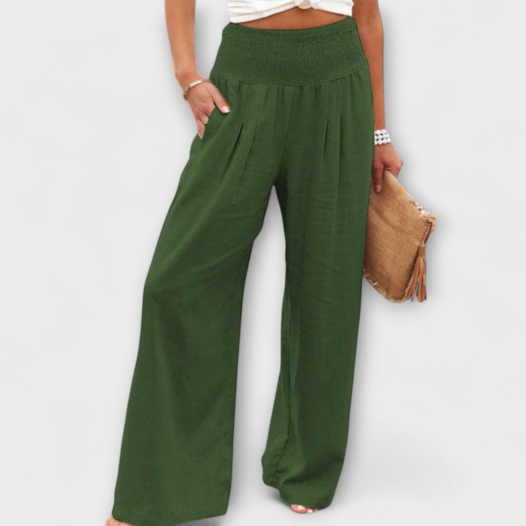 Lady Breeze Relaxed Wide Linen Trousers