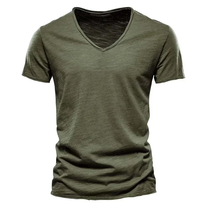 Sir Gilbert V-Neck Cotton Short Sleeve T-Shirt