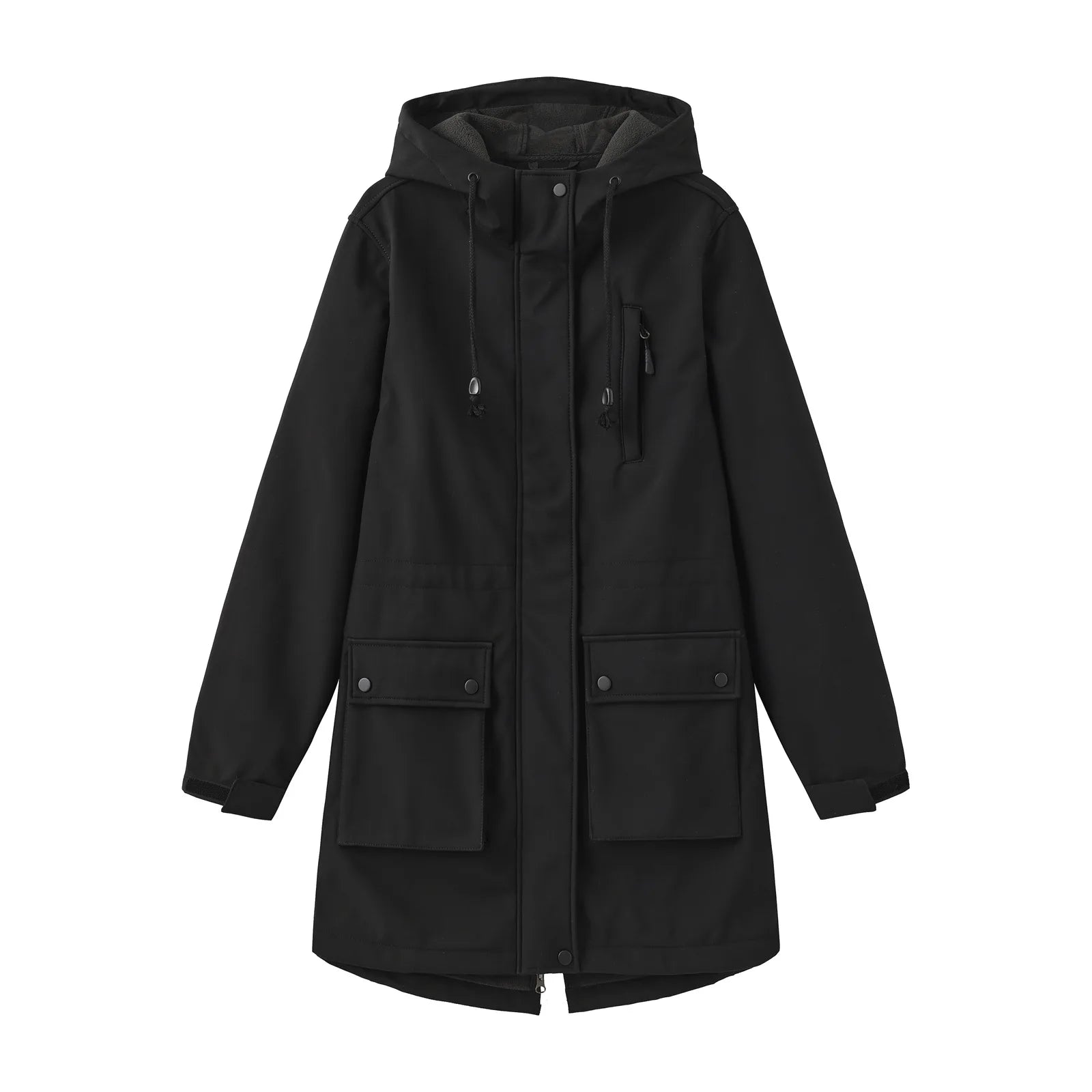 Lady Isla Hooded Multi-Pocket Fleece-Lined Windbreaker