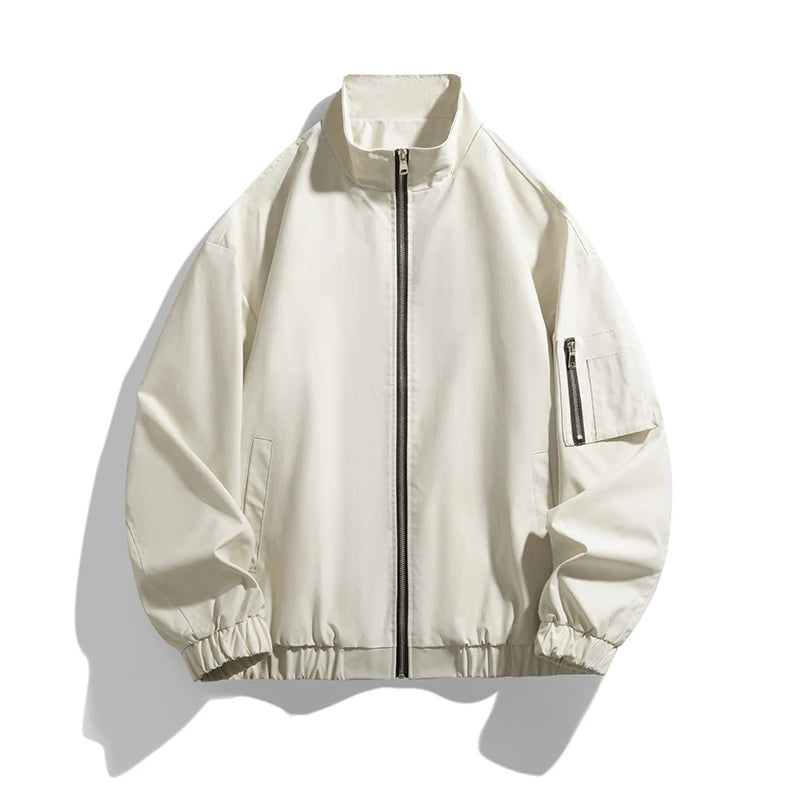 Sir Elliot Solid Colour Zip-Up Bomber Jacket