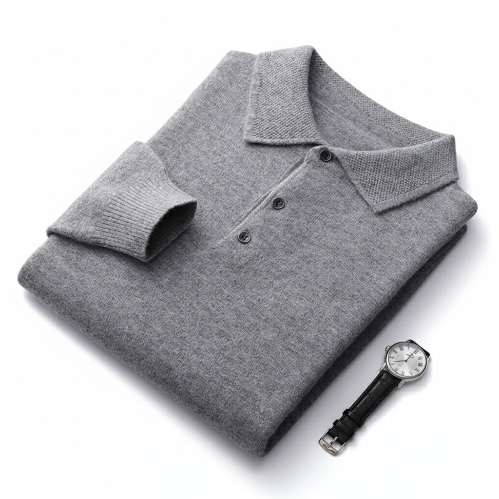 Sir Leonard Merino Wool Polo Pullover