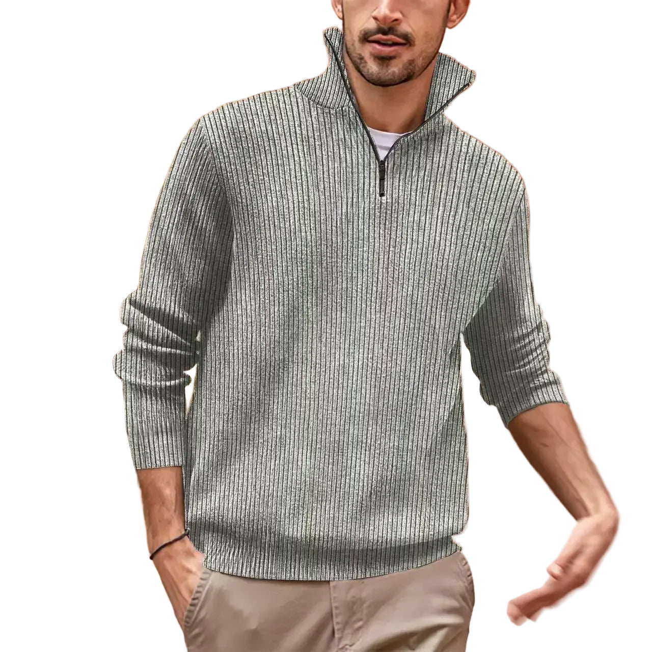 Sir Edward Zip-Neck Wool Blend Pullover