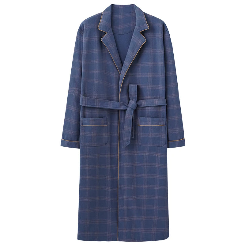 Sir Trent Plaid Cotton Kimono Gown