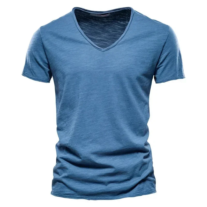 Sir Gilbert V-Neck Cotton Short Sleeve T-Shirt