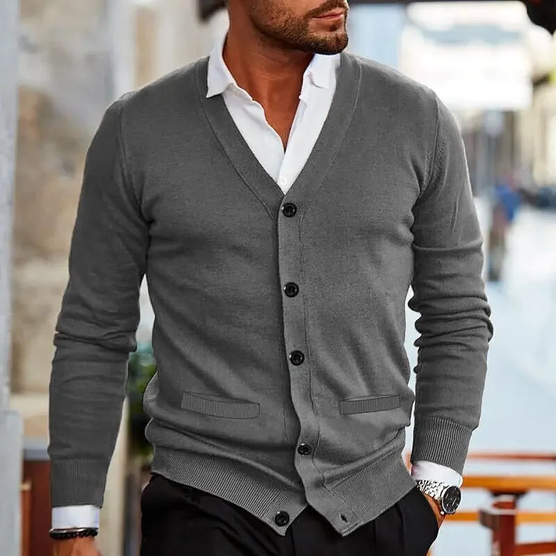 Sir Frederick Slim V-Neck Knit Cardigan