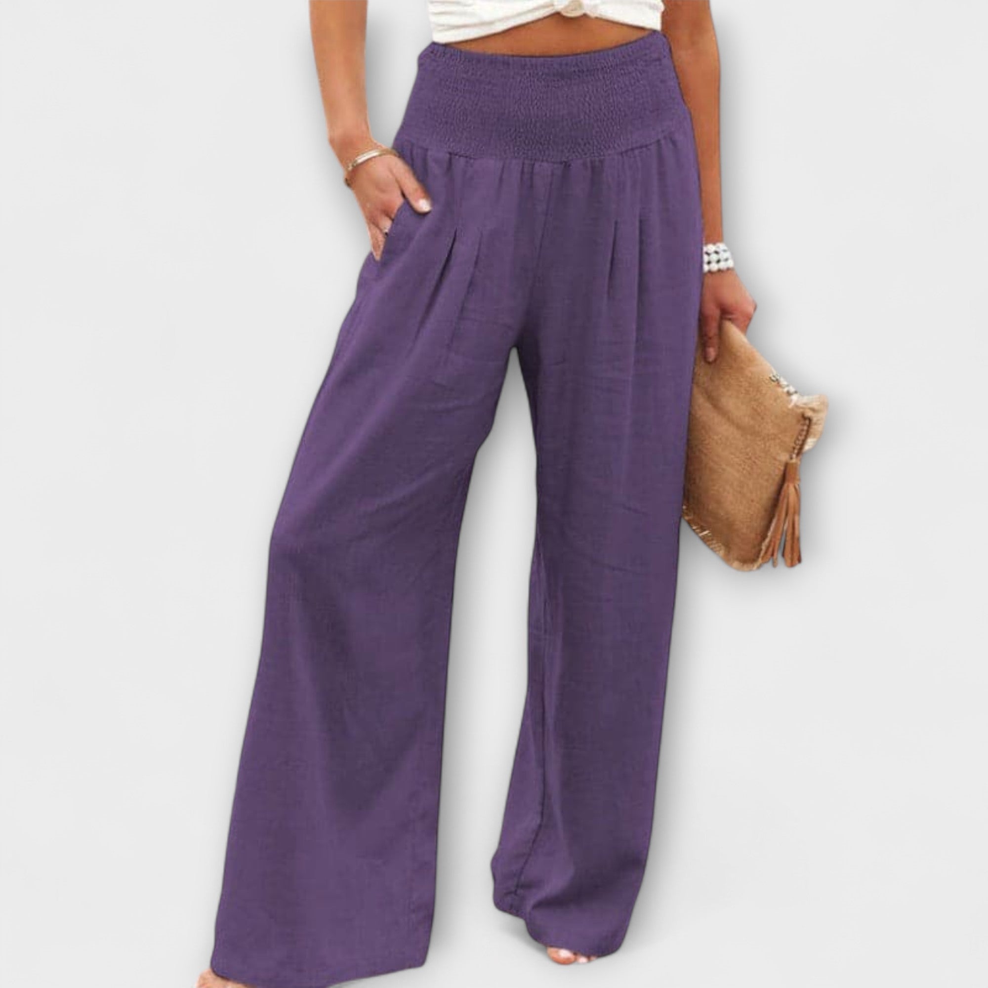Lady Breeze Relaxed Wide Linen Trousers