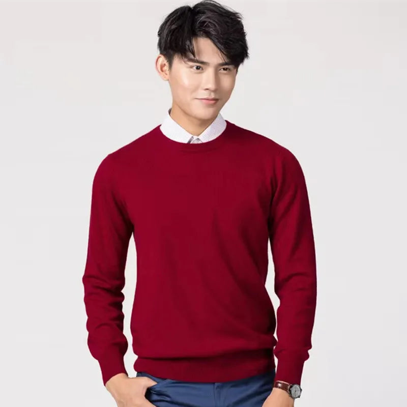Sir Fred Pure Wool Cashmere Round-Neck Pullover