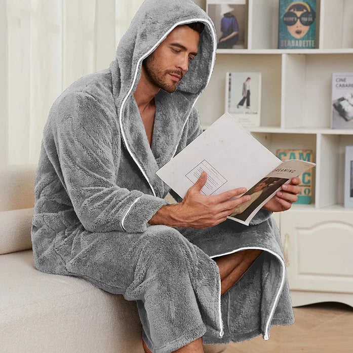 Sir Preston Coral Fleece Hooded Gown