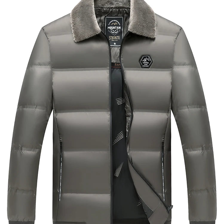 Sir Barnaby Fur-Collared Short Puffer Jacket
