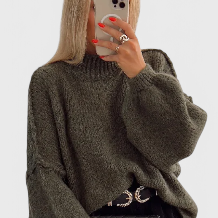 Lady Georgina Oversized Knit Jumper with Balloon Sleeves