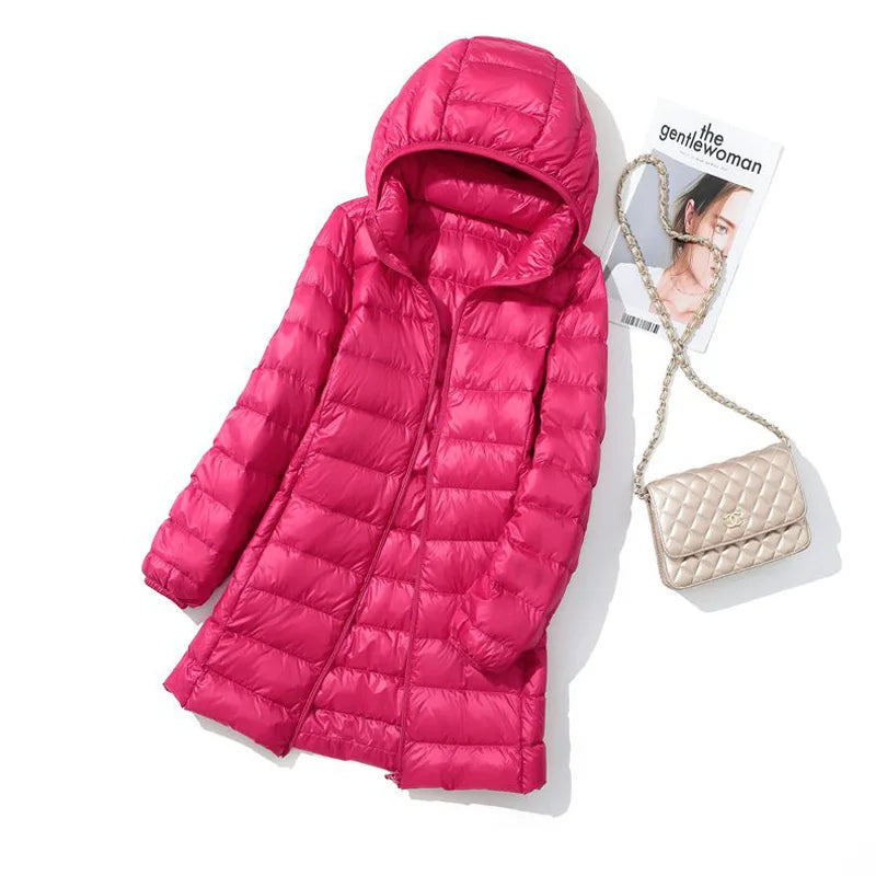 Lady Mary Long Puffer Jacket with Removable Hood