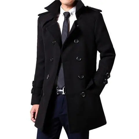 Sir Vincent Wool Double-Breasted British Trench Coat