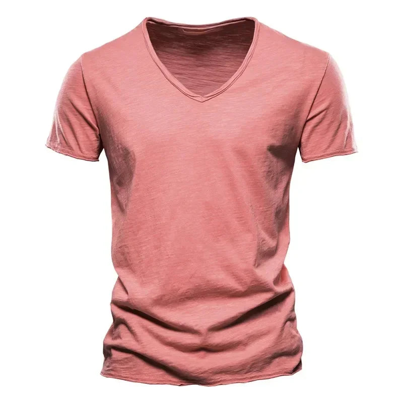 Sir Gilbert V-Neck Cotton Short Sleeve T-Shirt