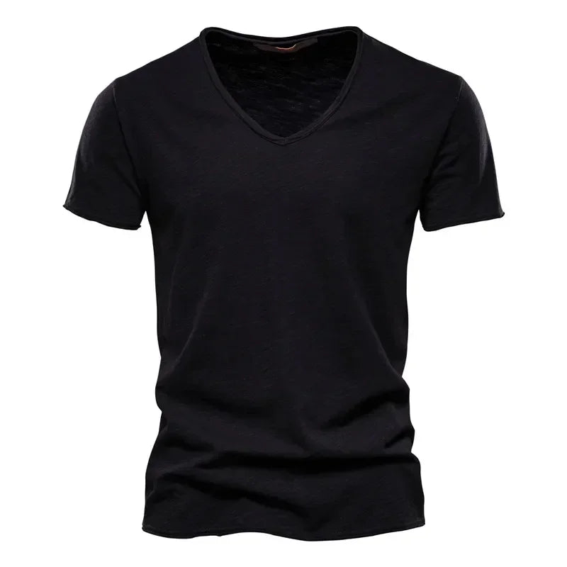 Sir Gilbert V-Neck Cotton Short Sleeve T-Shirt