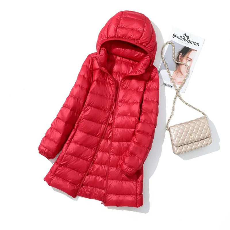 Lady Mary Long Puffer Jacket with Removable Hood