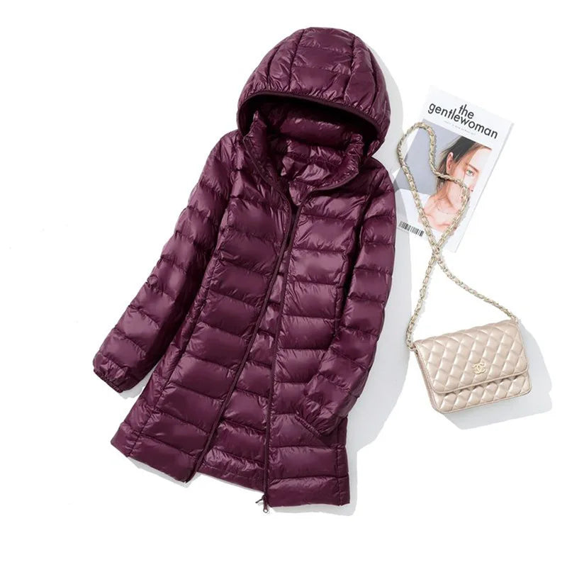 Lady Mary Long Puffer Jacket with Removable Hood