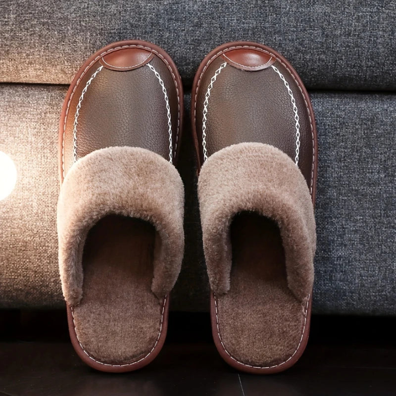 Sir Jackson Luxury Faux Leather Slippers