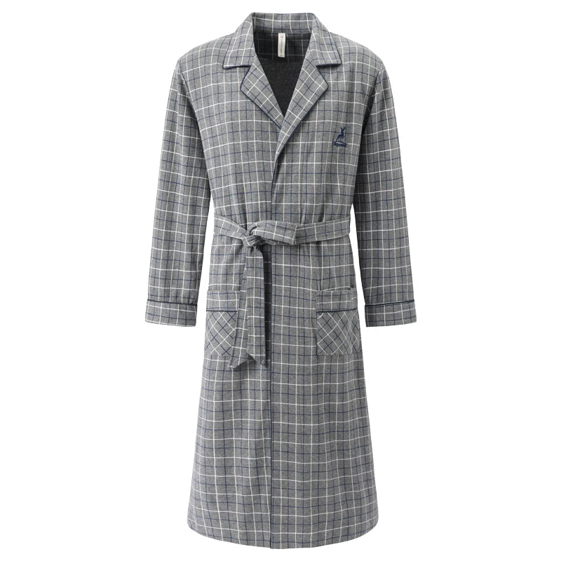Sir Trent Plaid Cotton Kimono Gown
