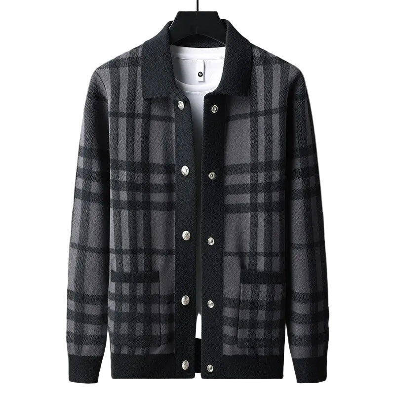 Sir Cedric Plaid Knit Cardigan