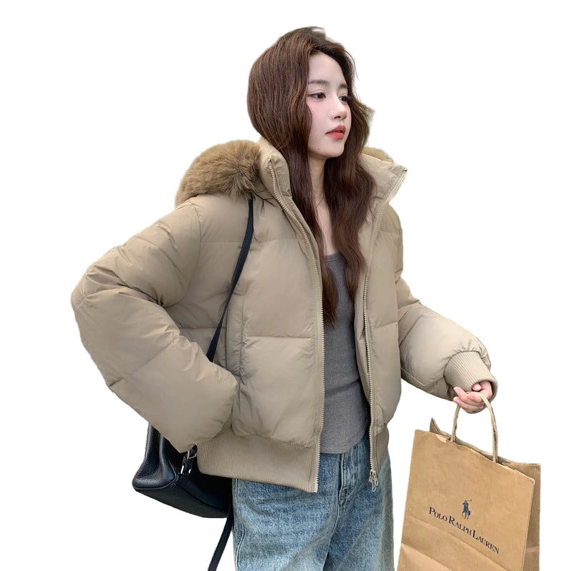 Lady Grace Short Padded Puffer Jacket with Fur Collar
