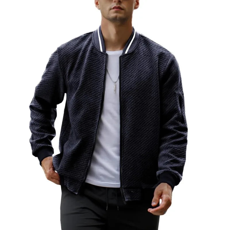 Sir Caspian Jacquard Colourblock Bomber Jacket