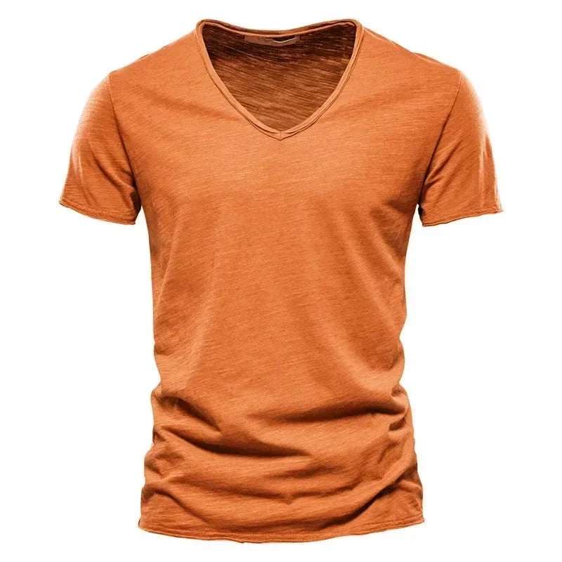 Sir Gilbert V-Neck Cotton Short Sleeve T-Shirt