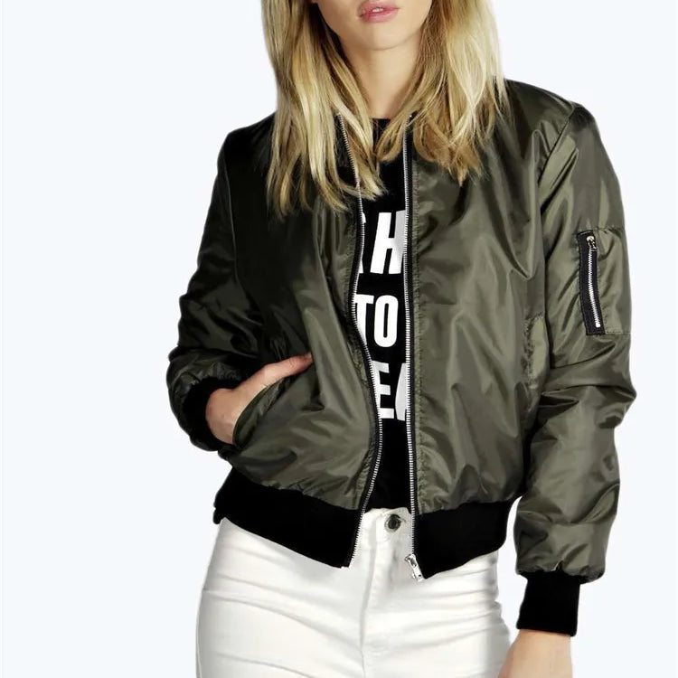 Lady Charlotte Vintage High-Street O-Neck Bomber Jacket