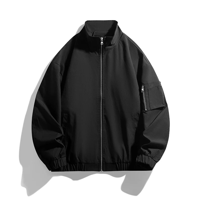 Sir Elliot Solid Colour Zip-Up Bomber Jacket