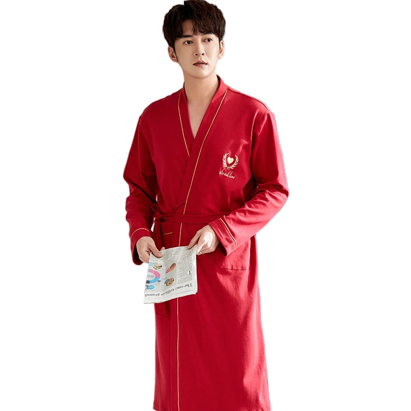 Sir Louis Plaid Cotton Kimono Gown