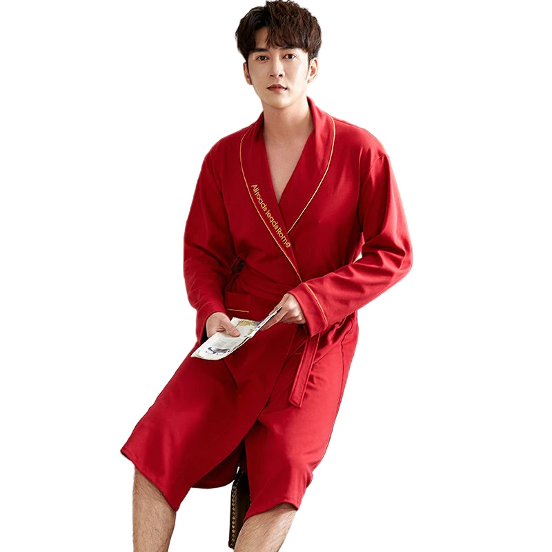 Sir Louis Plaid Cotton Kimono Gown