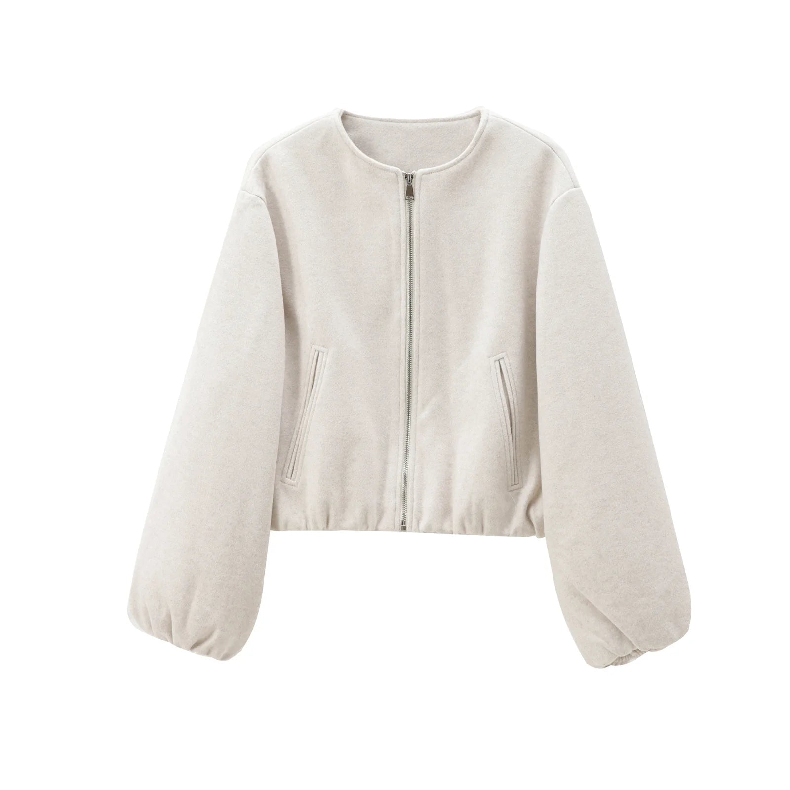 Lady Anne Soft Cropped Bomber Jacket