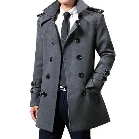 Sir Vincent Wool Double-Breasted British Trench Coat