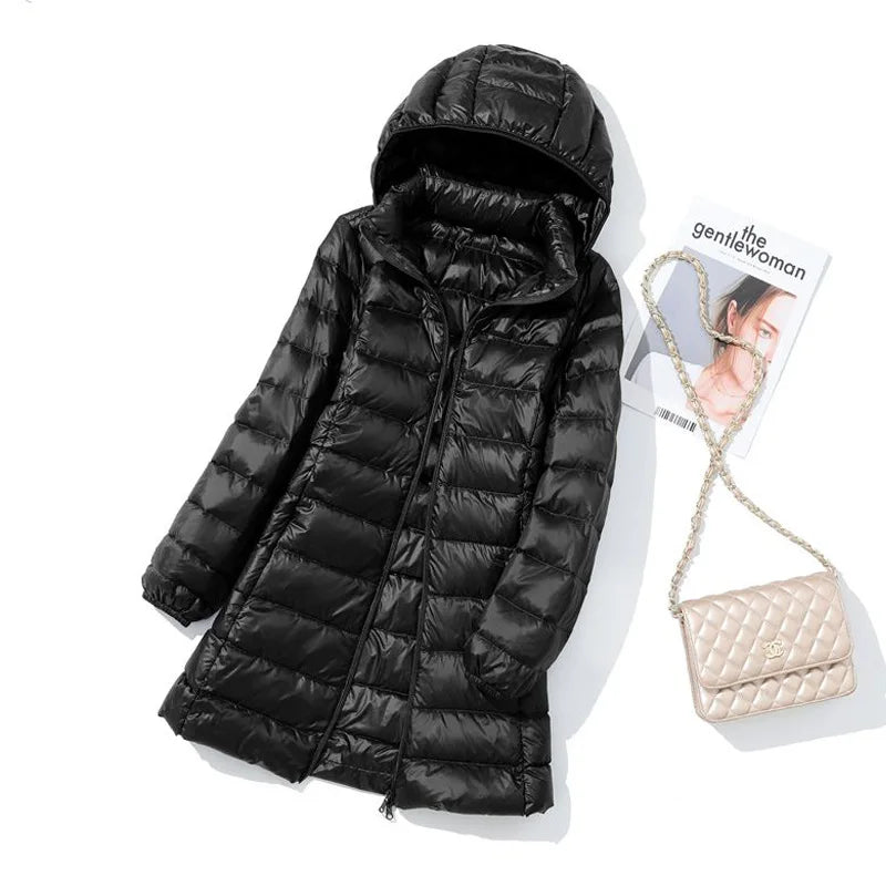 Lady Mary Long Puffer Jacket with Removable Hood