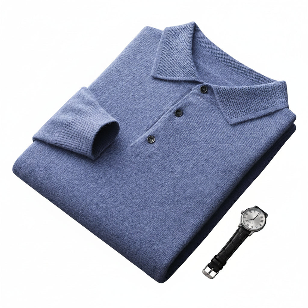 Sir Leonard Merino Wool Polo Pullover