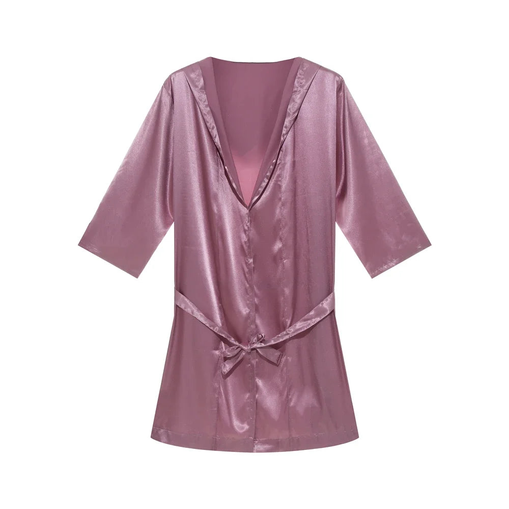 Sir Elliot Silk Shorts Robe Set